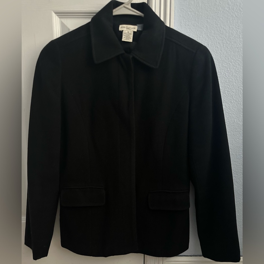 Ann Taylor Women's Wool/Cashmere Black Coat